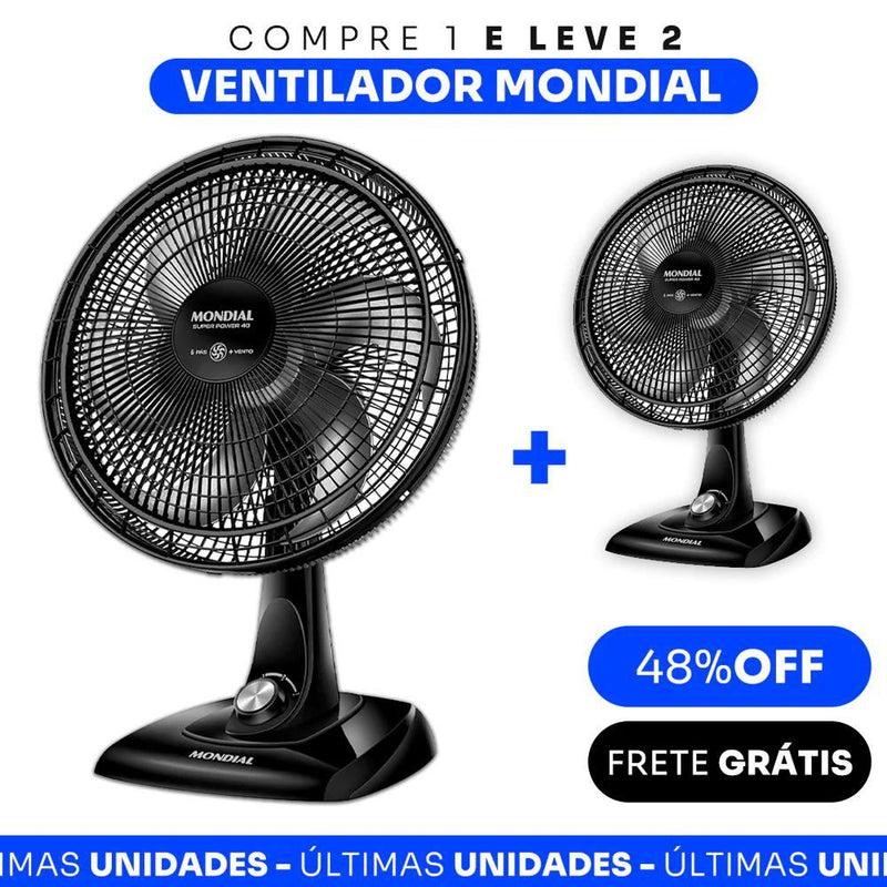 Ventilador Turbo + Brinde (COMPRE UM 1 LEVE 2) - PROMOÇÃO VERÃO - Shopping do Brasileiro 